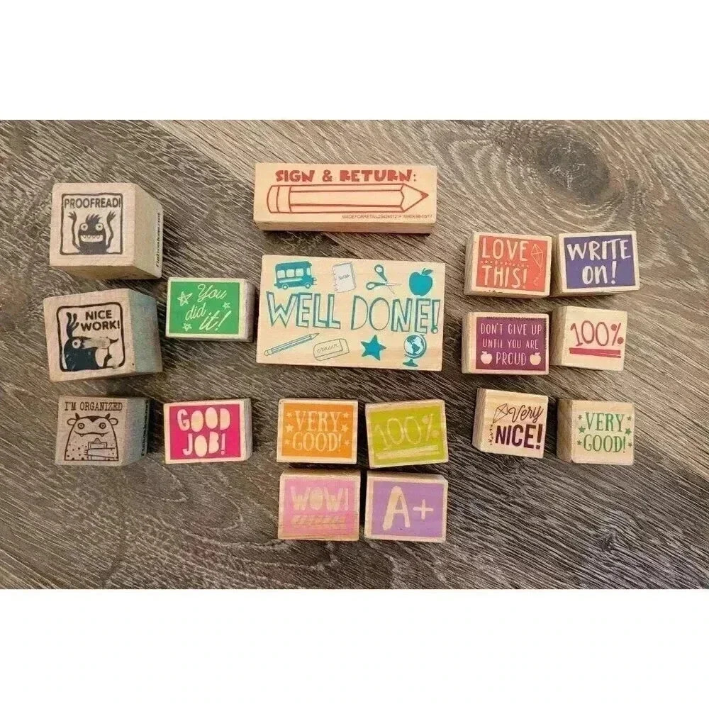 School themed Rubber‎ Stamps bundle